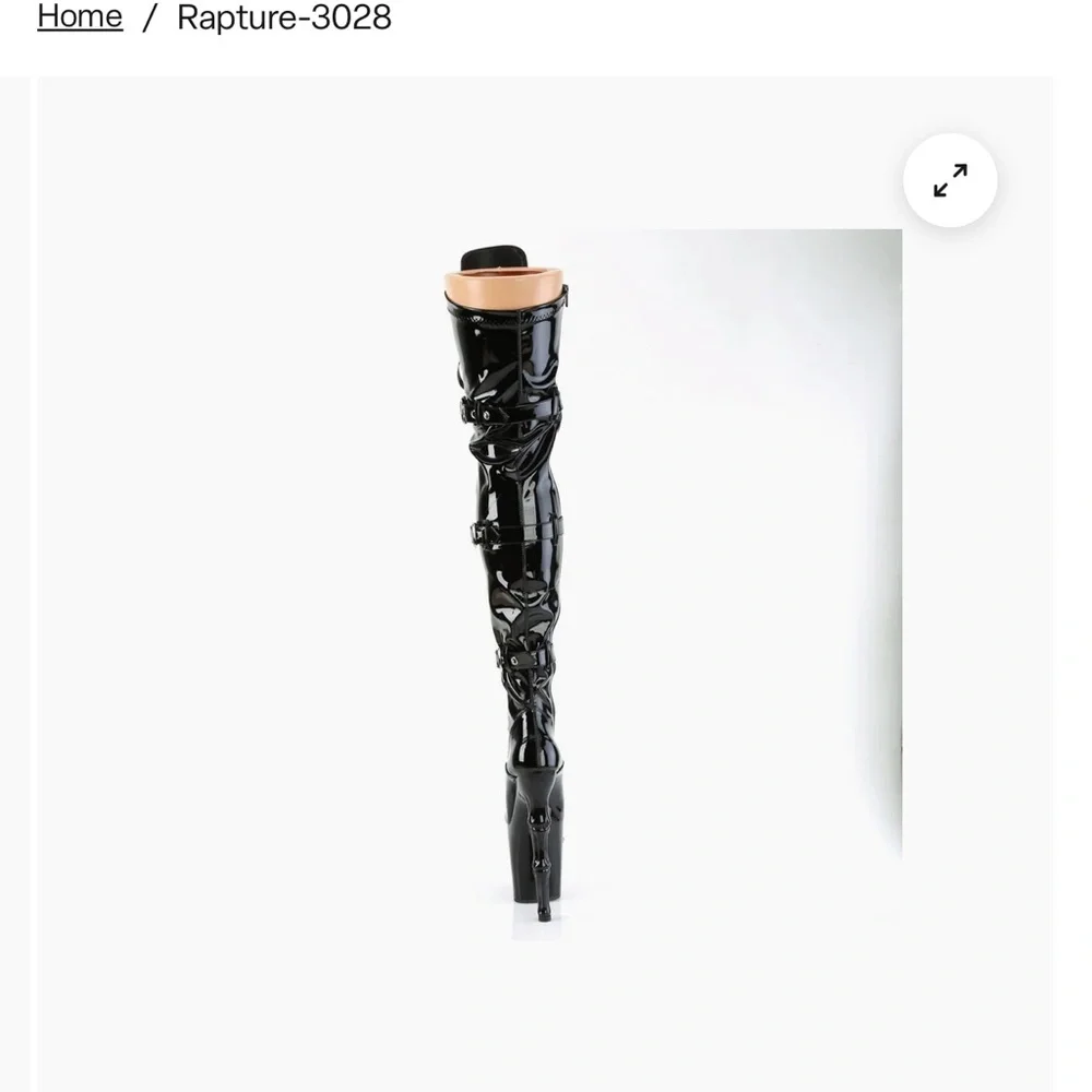 Pleaser Over The Knee Platform Boots (matte blk) NWOT size 9 - Picture 4 of 12